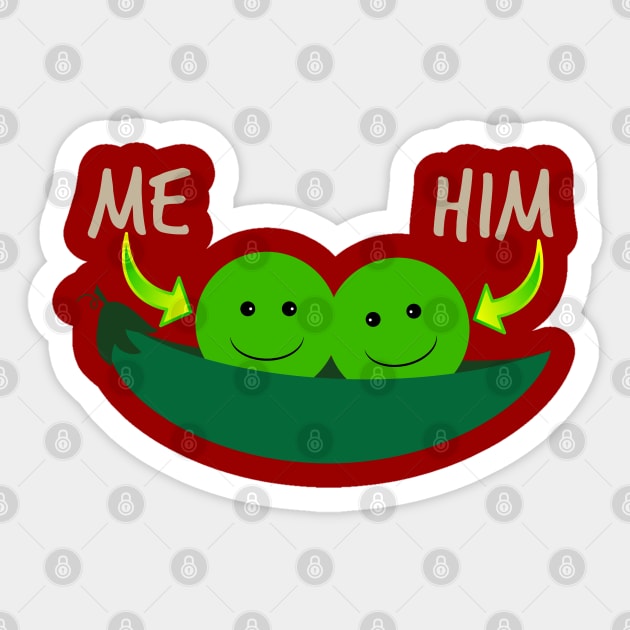 Two Peas In A Pod (Me And Him) Sticker by Mindseye222